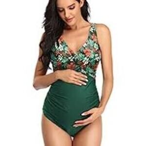 SUMMERSUNSHINE MATERNITY ONE PIECE SWIMWEAR FRONT CROSS PREGNANCY SWIMSUIT 2XL